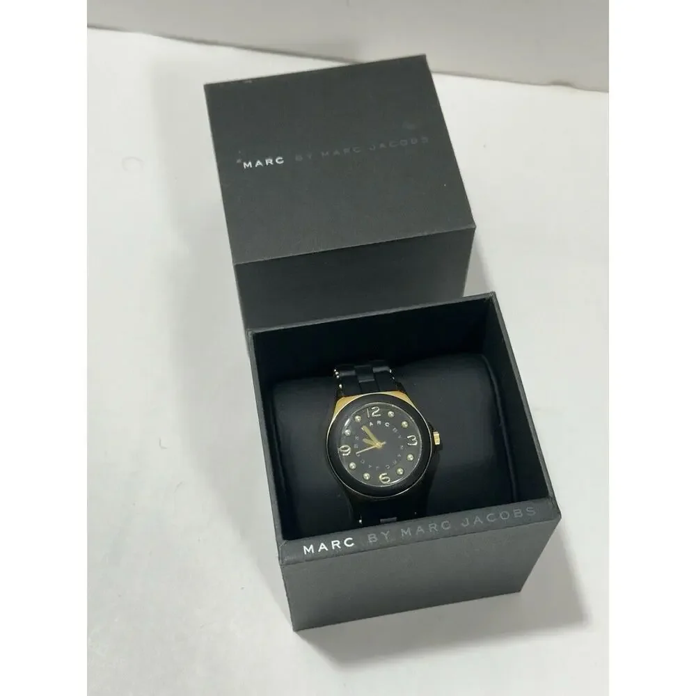 Marc By Jacobs Quartz Watch Analog Rubber Black /Golden‎ - Need Battery Change